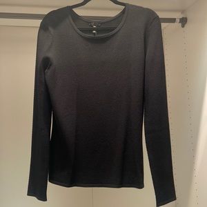 Escada black waffle knit pullover sweater  XL NWT